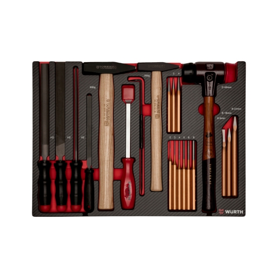 Mynd af Verkfærasett 8.4.1 - 24 stk - þjalir/hamrar/úrrek/meitlar