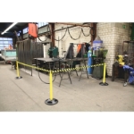 Mynd af Gólfpóstur gulur með 50mm útdraganlegum varúðarborða 3m