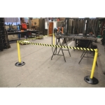 Mynd af Gólfpóstur gulur með 50mm útdraganlegum varúðarborða 3m