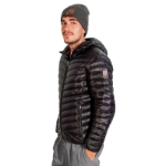 Mynd af Dúnjakki með hettu svartur