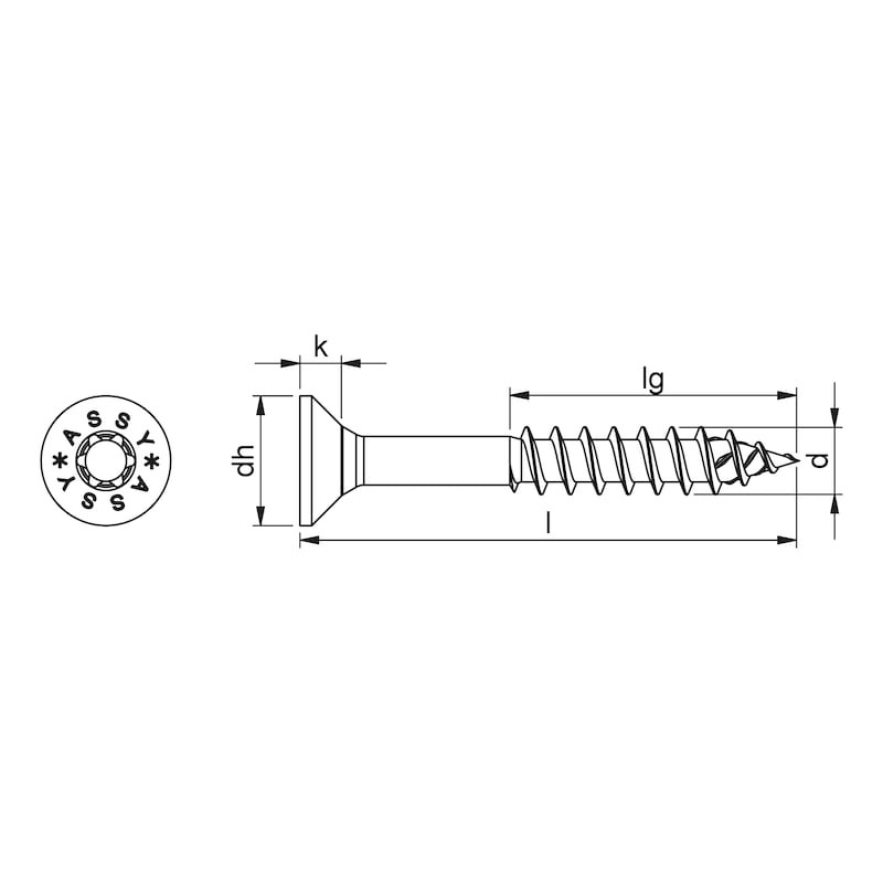 Tréskrúfa ASSY®4 A2 m.legg 4,5x60 RW20 | Würth á Íslandi