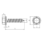 Mynd af Boddyskrúfa 6kt skinna 6,3x20