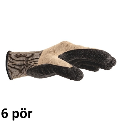 Mynd af Ecoline brúnir gúmmígripsvettlingar - 6 pör saman