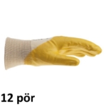 Mynd af Gulir nitrilbaðaðir hanskar - 12 pör saman