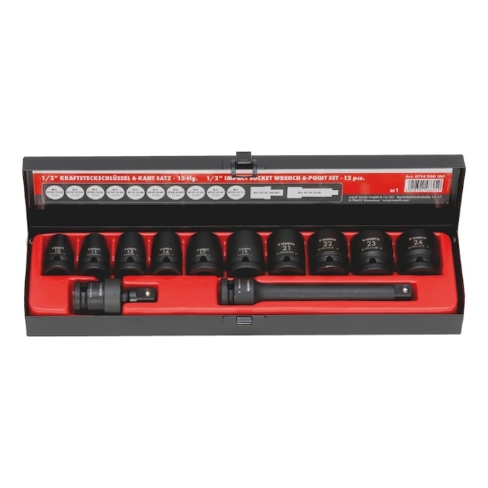 Mynd af 1/2" Krafttoppasett, 10-24mm m.framl. og kúlulið