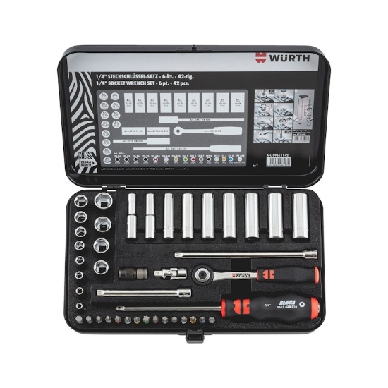 Mynd af 1/4' Topplyklasett 42 hlutir