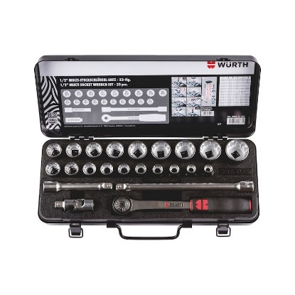 Mynd af 1/2' Topplyklasett 12 punkta multi