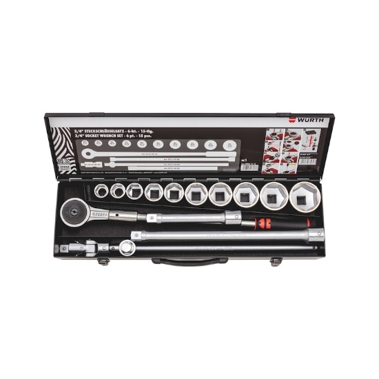 Mynd af 3/4' Topplyklasett. 6pt.  15stk