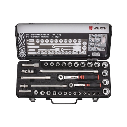 Mynd af 1/4' + 3/8' Topplyklasett 35 hlutir