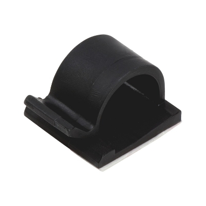 Mynd af Plastklemma svört með lími 16 mm