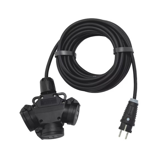 Mynd af Framlengingarsnúra 3 tenglar m.lok1,5-16A-250V-25M