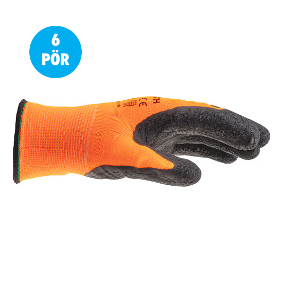 Mynd af Orange Comfort vetrarhanskar - 6 pör saman - Stærð 9