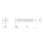 Mynd af Boddyskrúfa svört panhead - PH2 - 3,5x16mm