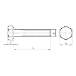 Mynd af Bolti með legg heitgalv - ISO 4014 - 10x45